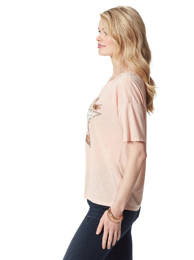 Women's Jessica Simpson Aitana T Shirts Rose | SUVRH-3061