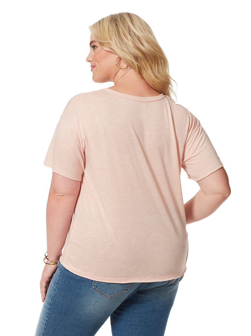 Women's Jessica Simpson Aitana T Shirts Rose | SUVRH-3061