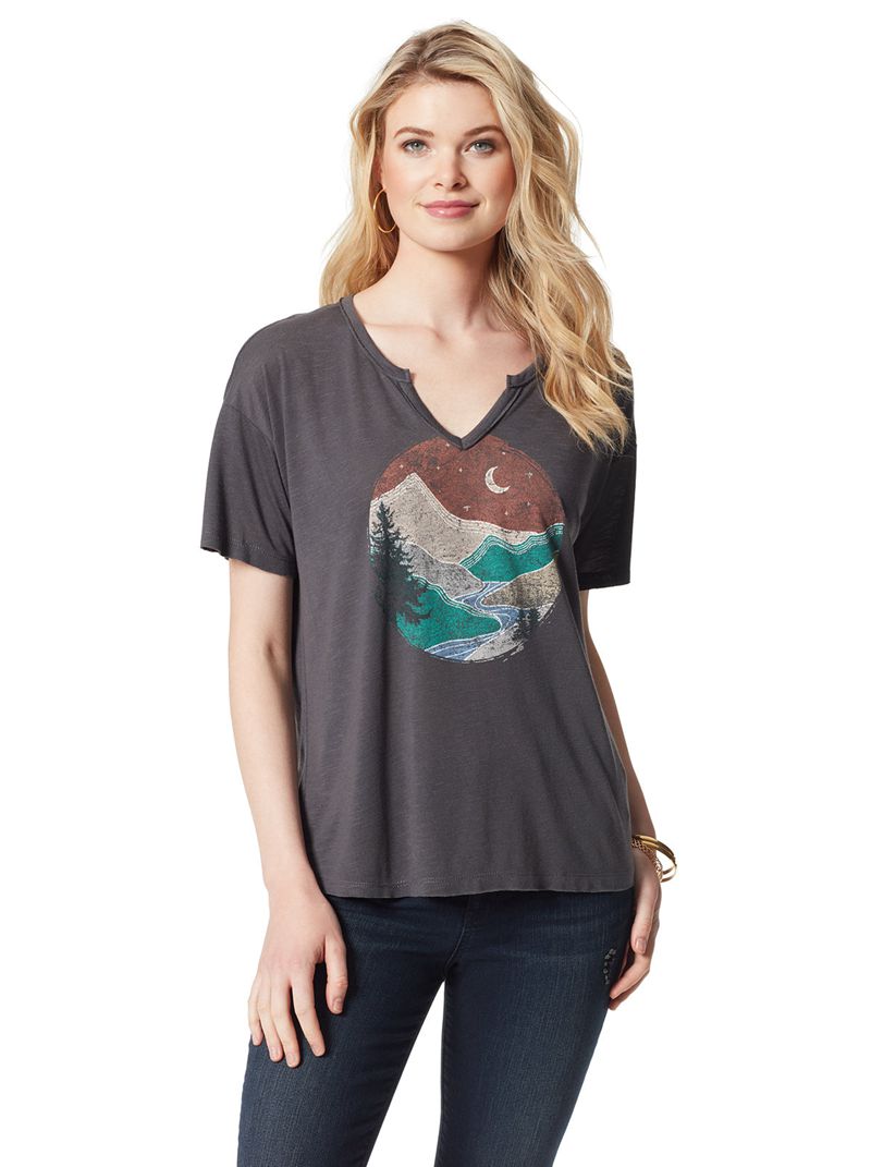 Women\'s Jessica Simpson Aitana Tops Grey | BCZJR-1392