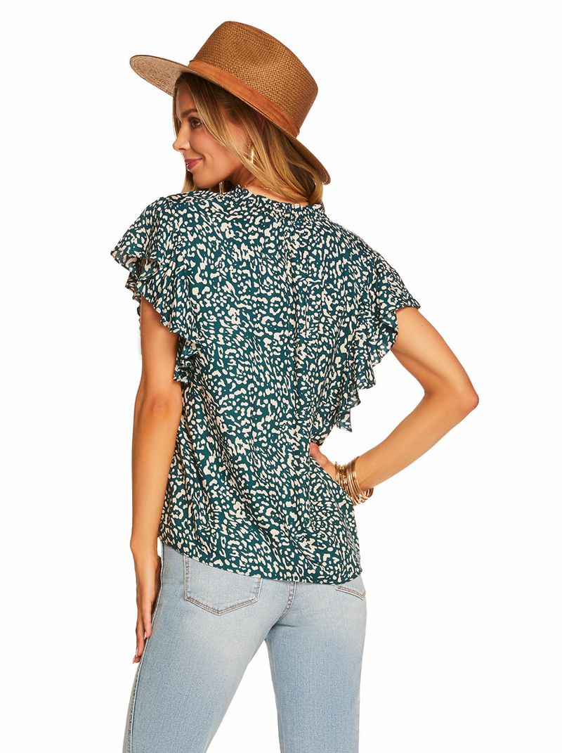 Women's Jessica Simpson Ala Tops Deep Turquoise | XQNSJ-0367