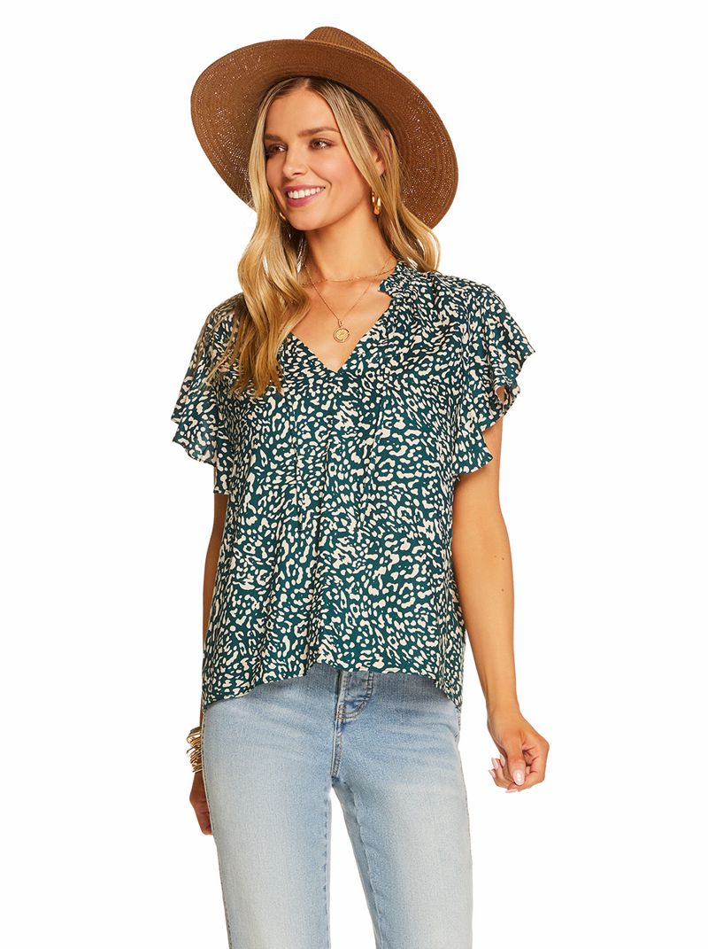 Women\'s Jessica Simpson Ala Tops Deep Turquoise | XQNSJ-0367