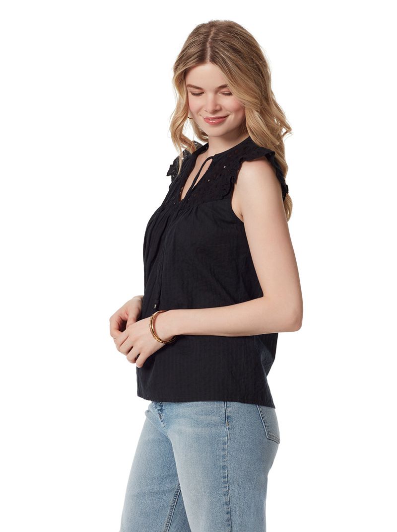 Women's Jessica Simpson Alisha Tops Black | UEGNP-3152