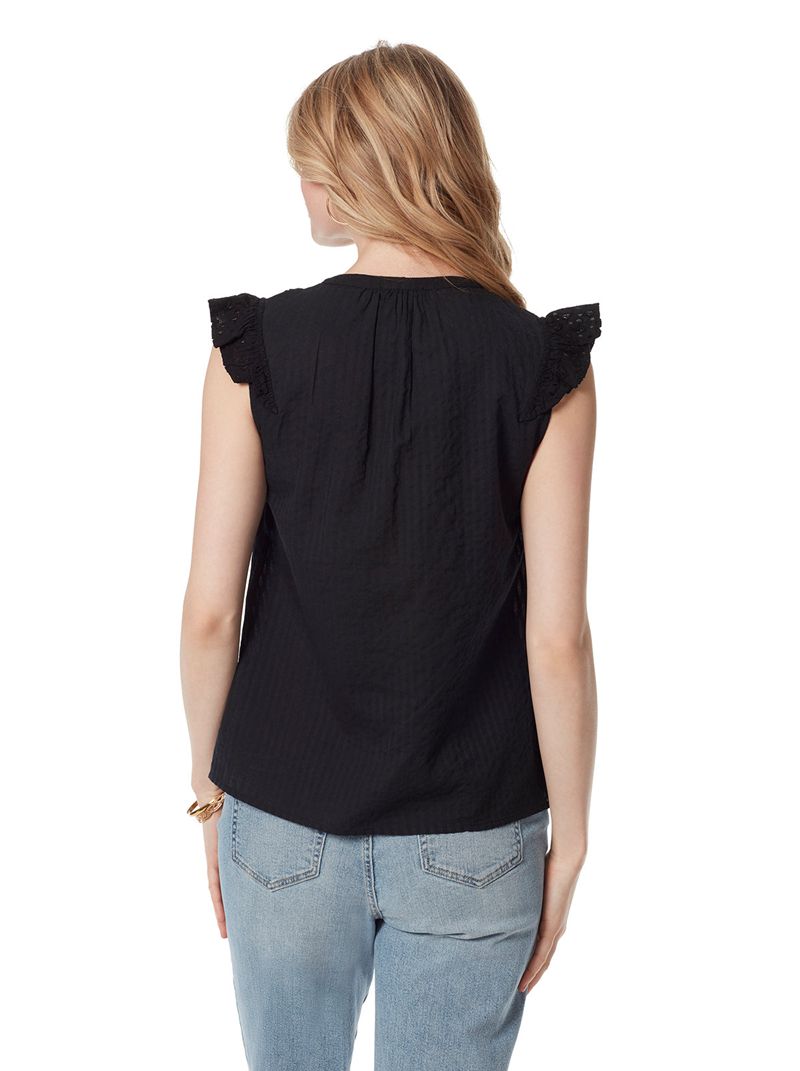 Women's Jessica Simpson Alisha Tops Black | UEGNP-3152