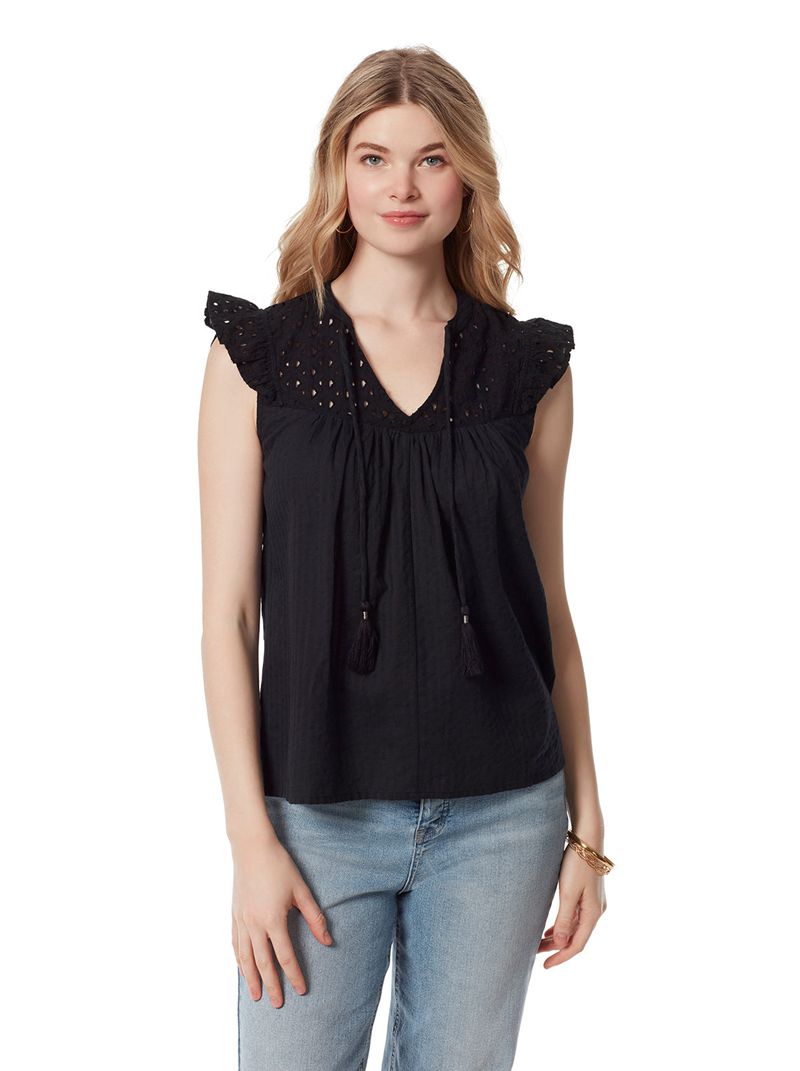 Women\'s Jessica Simpson Alisha Tops Black | UEGNP-3152