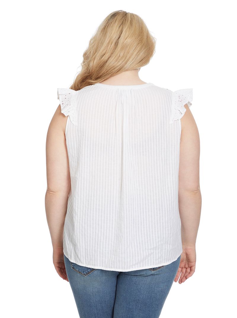 Women's Jessica Simpson Alisha Tops White | MIDOX-6120