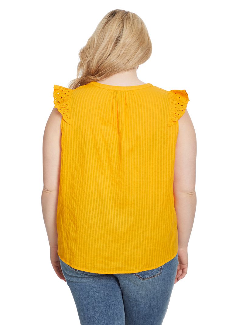 Women's Jessica Simpson Alisha Tops Yellow | CKSAF-7839