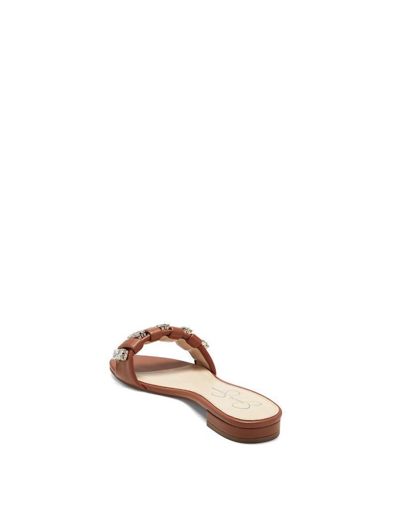 Women's Jessica Simpson Amille Flat Shoes Brown | DLURF-9650