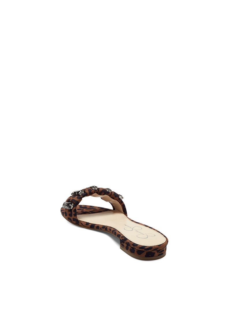 Women's Jessica Simpson Amille Flat Shoes Beige Leopard | GJYHC-6802