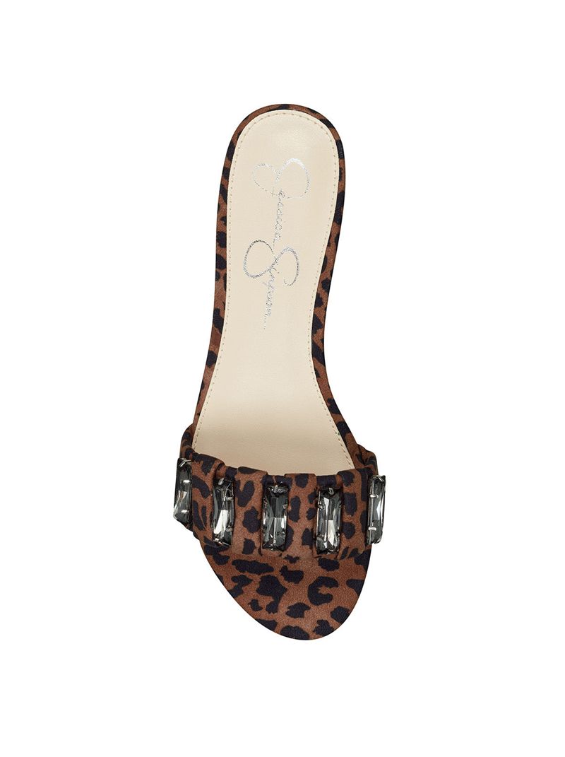 Women's Jessica Simpson Amille Flat Shoes Beige Leopard | GJYHC-6802