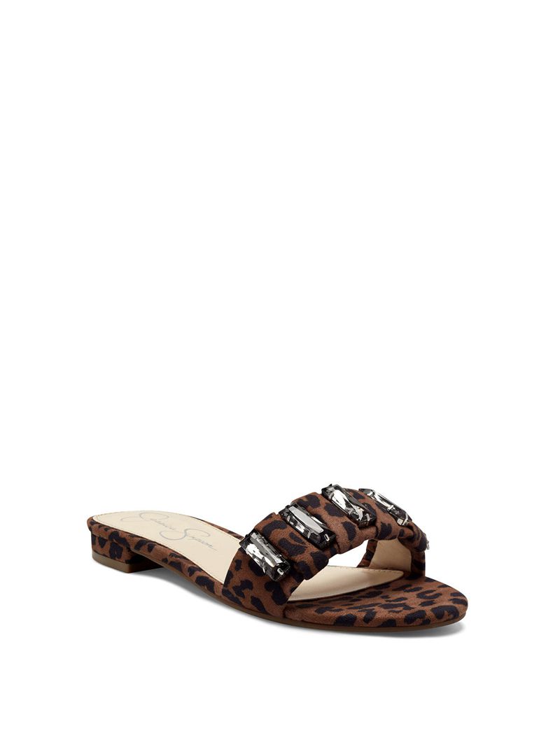 Women's Jessica Simpson Amille Flat Shoes Beige Leopard | GJYHC-6802