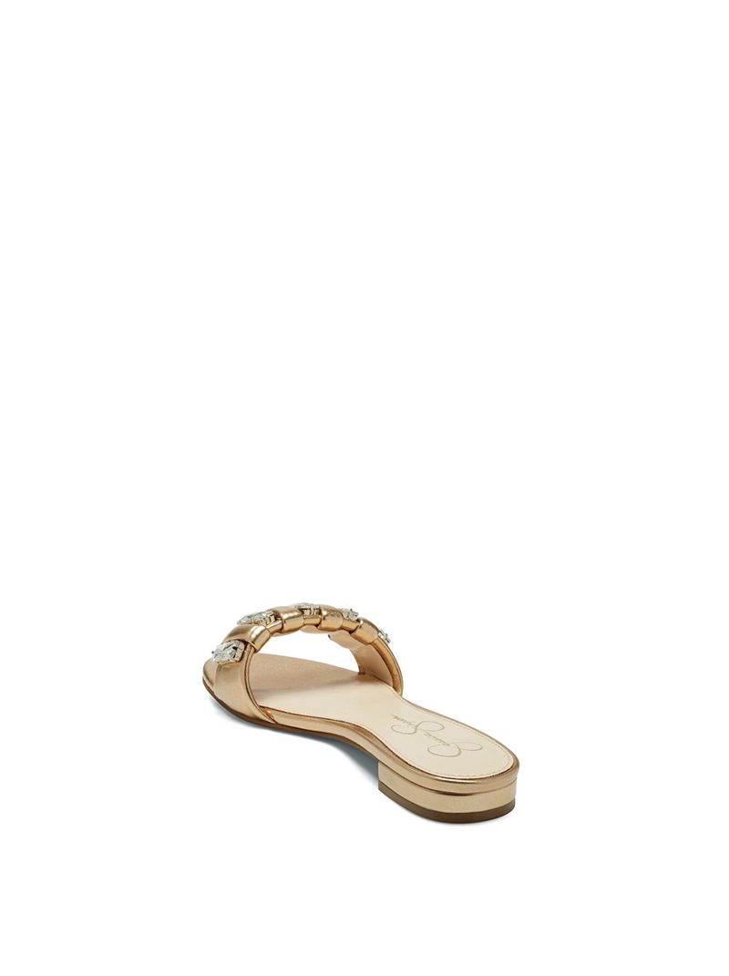 Women's Jessica Simpson Amille Flat Shoes Gold | ZICPK-7263