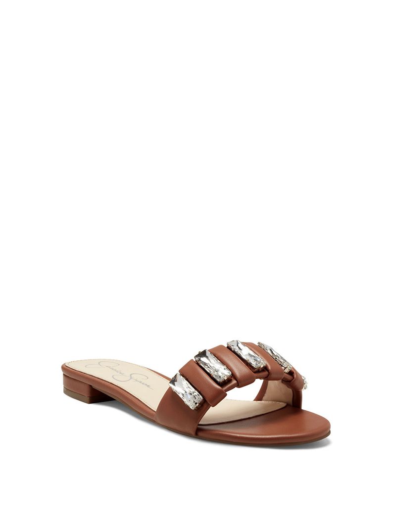 Women's Jessica Simpson Amille Sandals Brown | NOHUF-3704