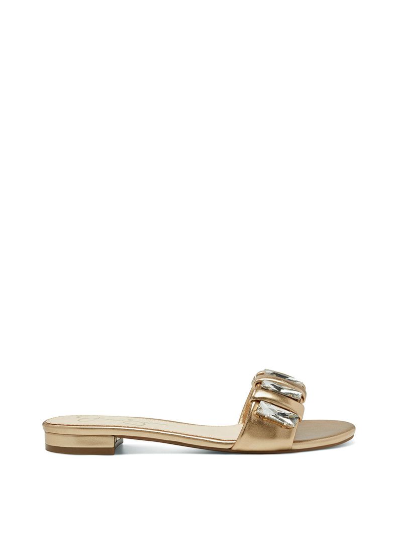 Women\'s Jessica Simpson Amille Slides Gold | KJZAH-8409