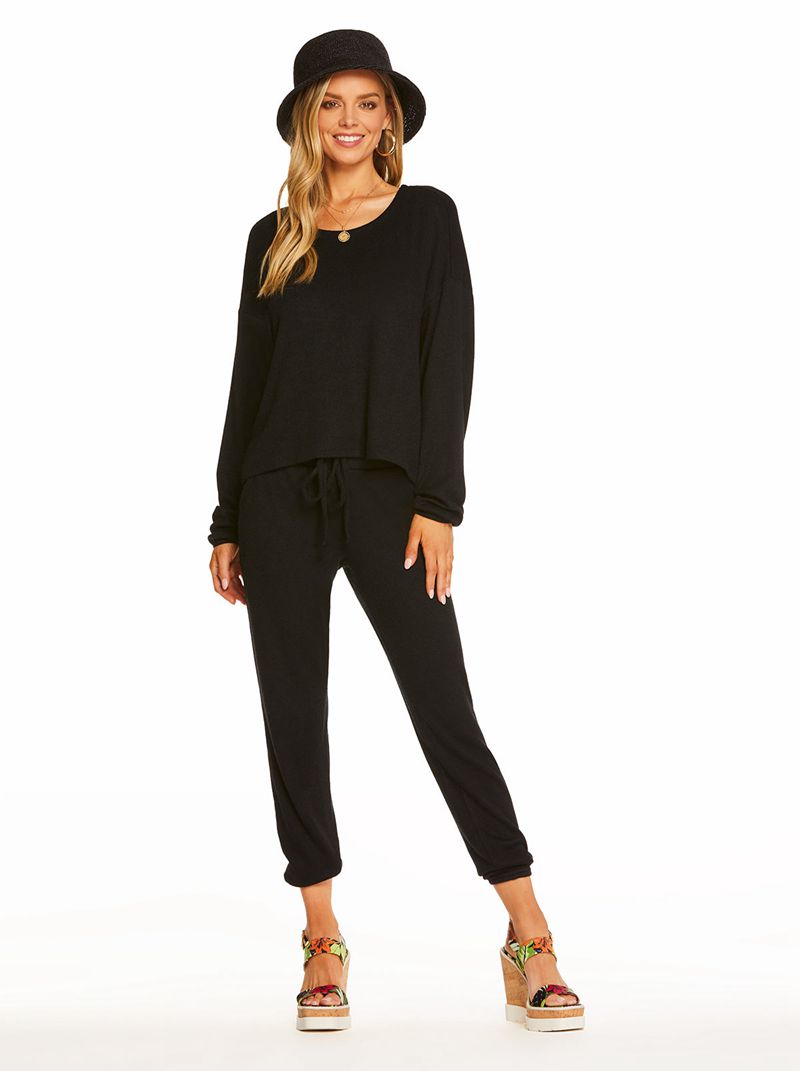 Women's Jessica Simpson Anabella Jogger Loungewear Black | LSDVH-1256