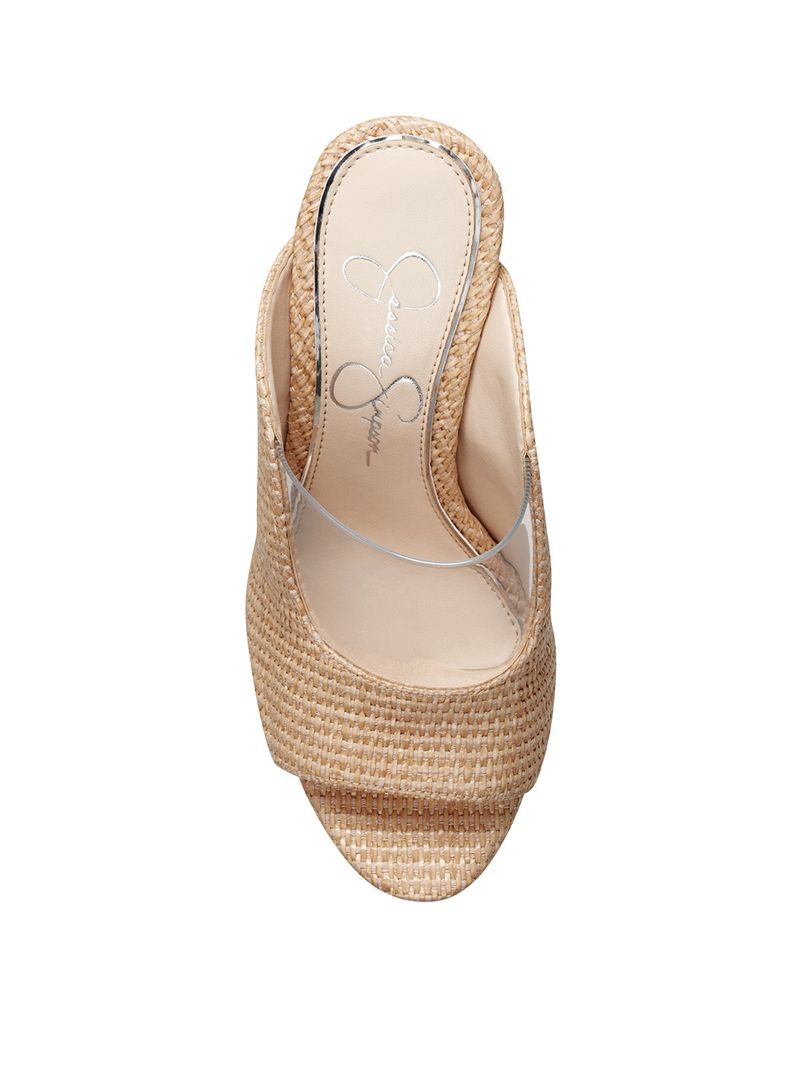 Women's Jessica Simpson Annalyn Slides Beige | ZBPSV-3198