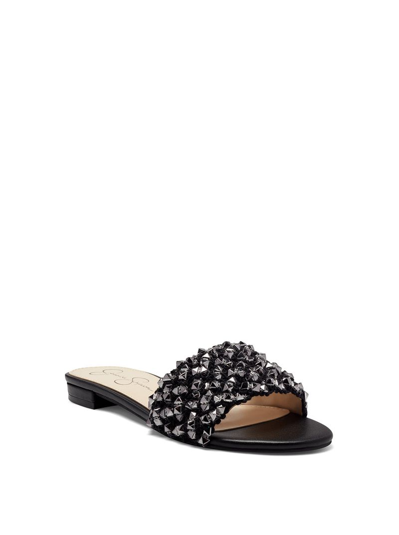 Women's Jessica Simpson Aprio Flat Shoes Black | DISQR-7014