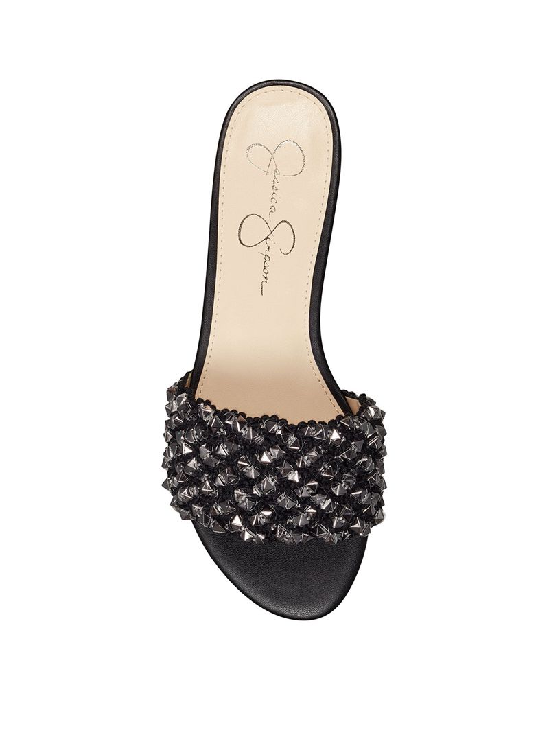 Women's Jessica Simpson Aprio Flat Shoes Black | DISQR-7014