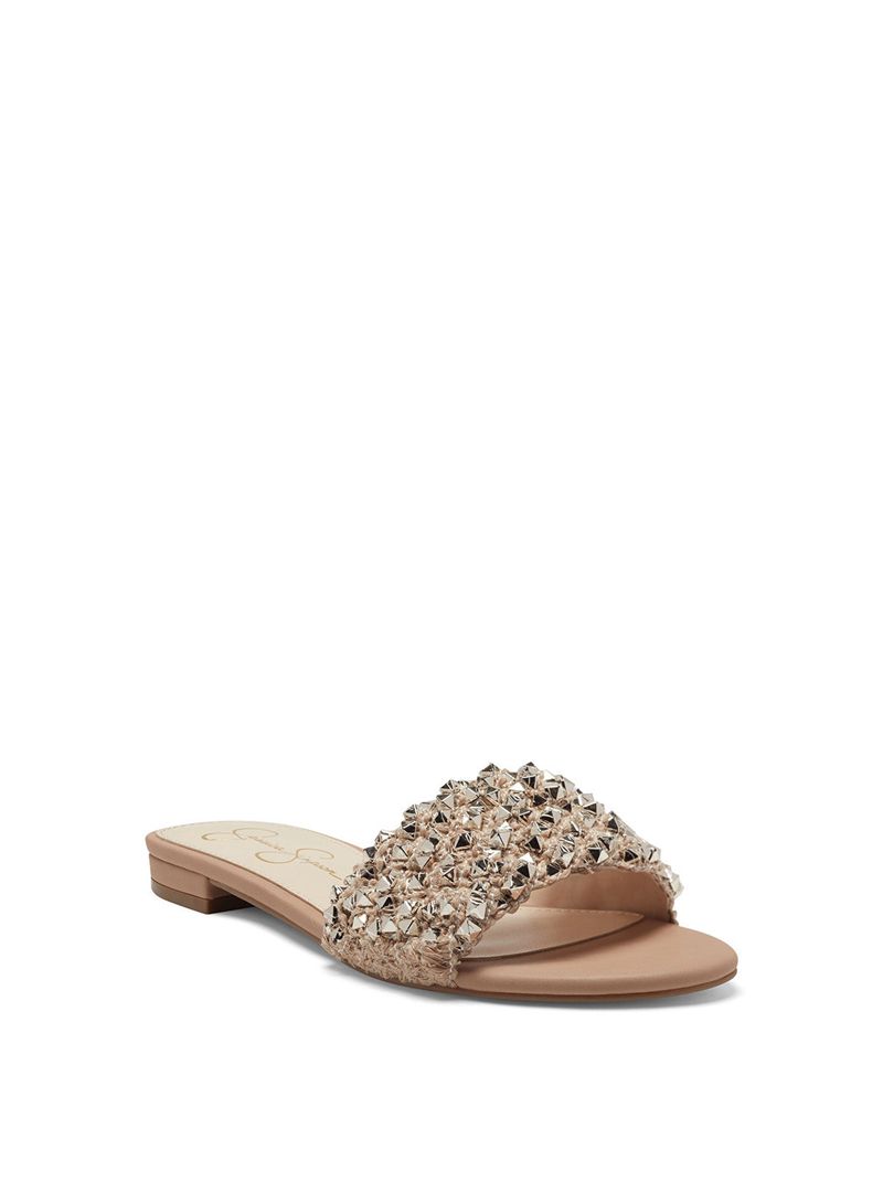 Women's Jessica Simpson Aprio Flat Shoes Beige | ZNGVX-4872