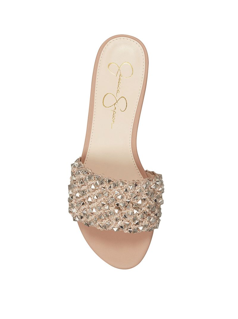 Women's Jessica Simpson Aprio Flat Shoes Beige | ZNGVX-4872