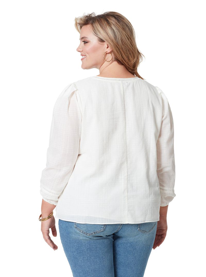 Women's Jessica Simpson Ariel Blouse Tops White | DSTOQ-6528