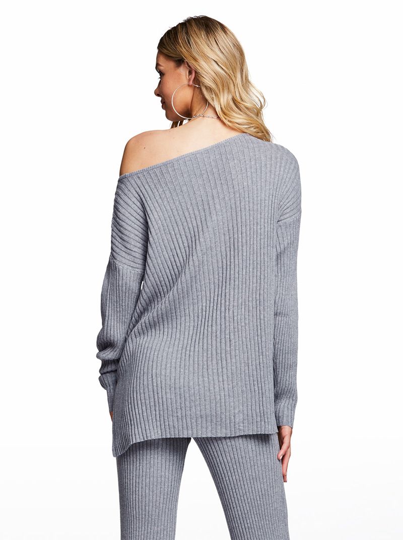 Women's Jessica Simpson Arlette Sweaters Grey | DXFWN-7351