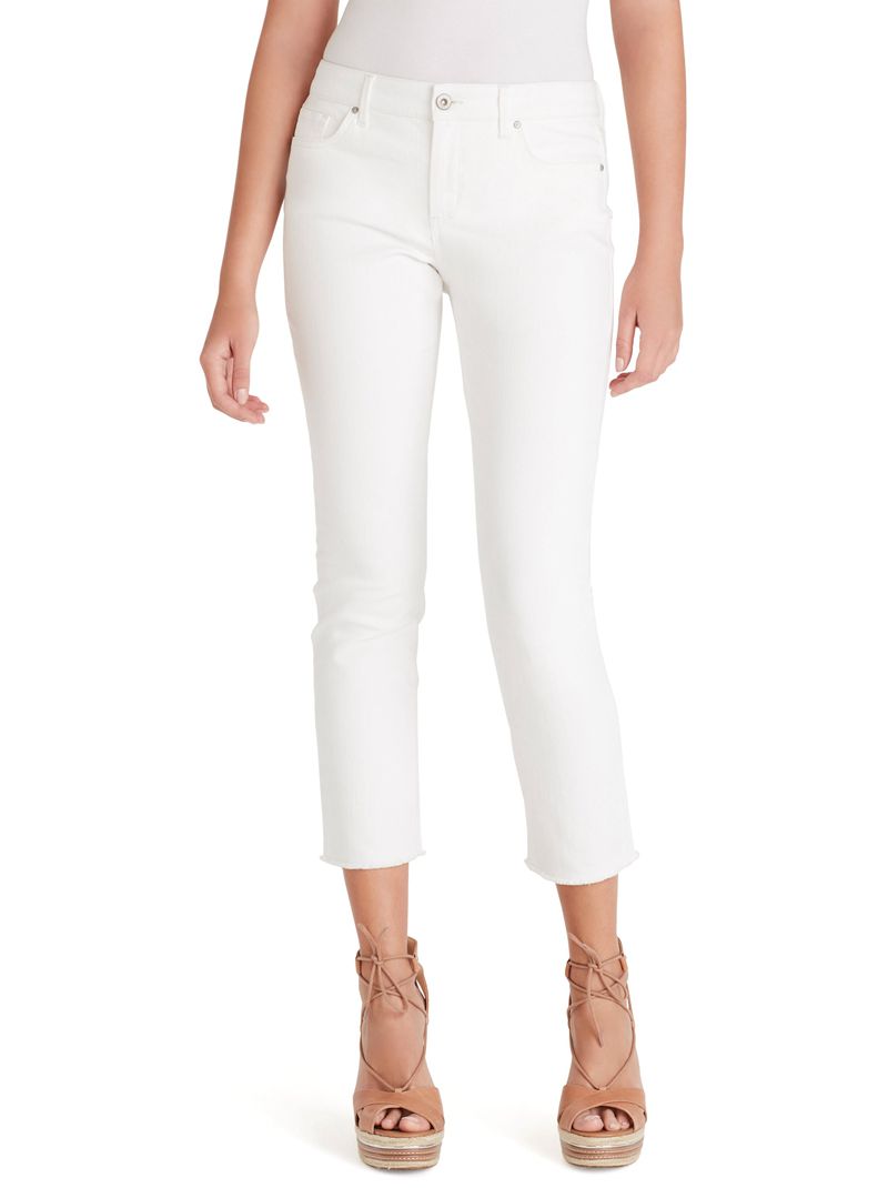 Women\'s Jessica Simpson Arrow Straight Ankle Jeans White | ZIOWM-9683