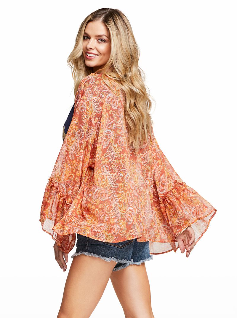 Women's Jessica Simpson B Tops Orange | KZILF-3450