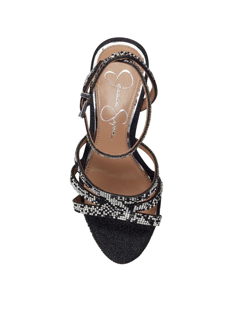 Women's Jessica Simpson Bal Platform Shoes Black Snake | MTFQD-3546