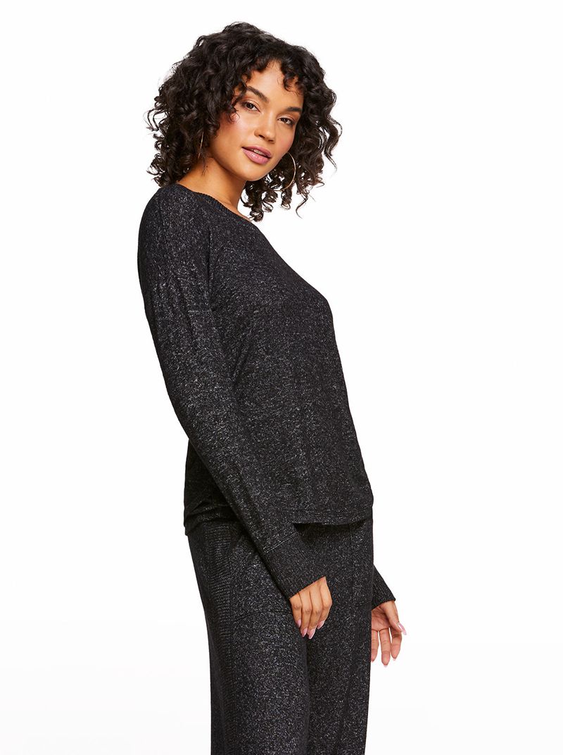 Women's Jessica Simpson Cadence Pullover Tops Black | GWAJK-3284