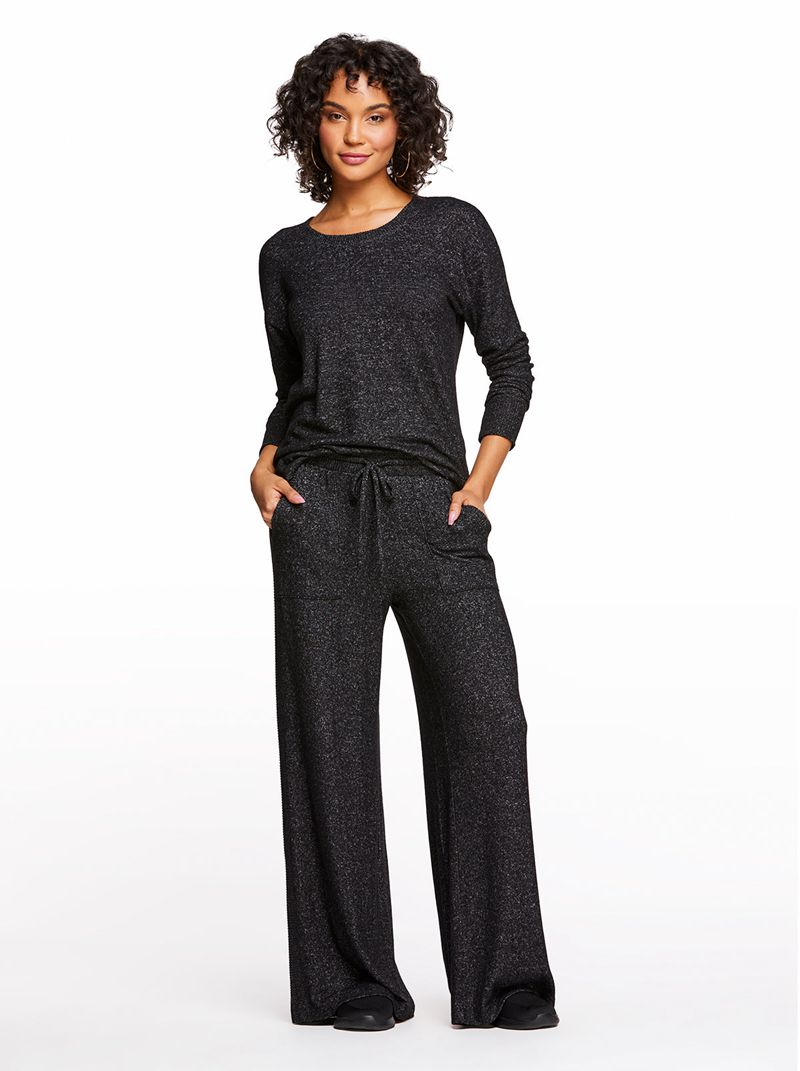 Women's Jessica Simpson Cadence Pullover Loungewear Black | MAFCU-3104