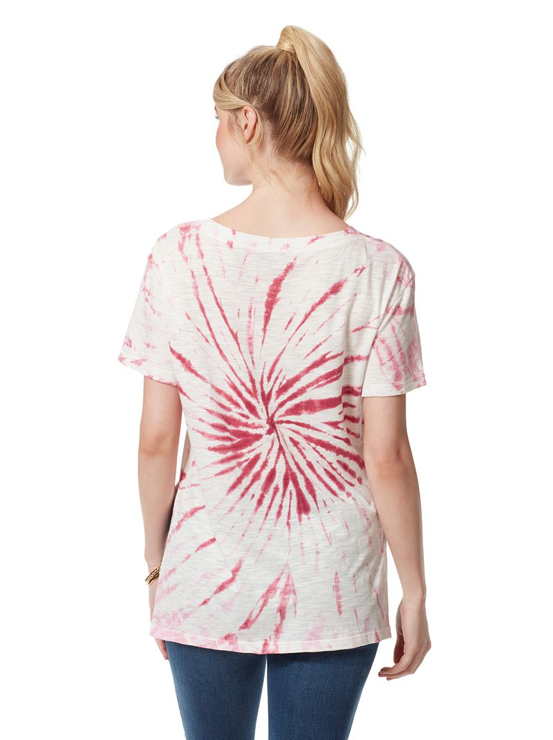 Women's Jessica Simpson Chelsea Graphic Tops White / Red | HKZEX-9752