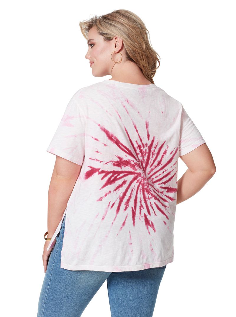 Women's Jessica Simpson Chelsea Graphic Tops White / Red | HKZEX-9752