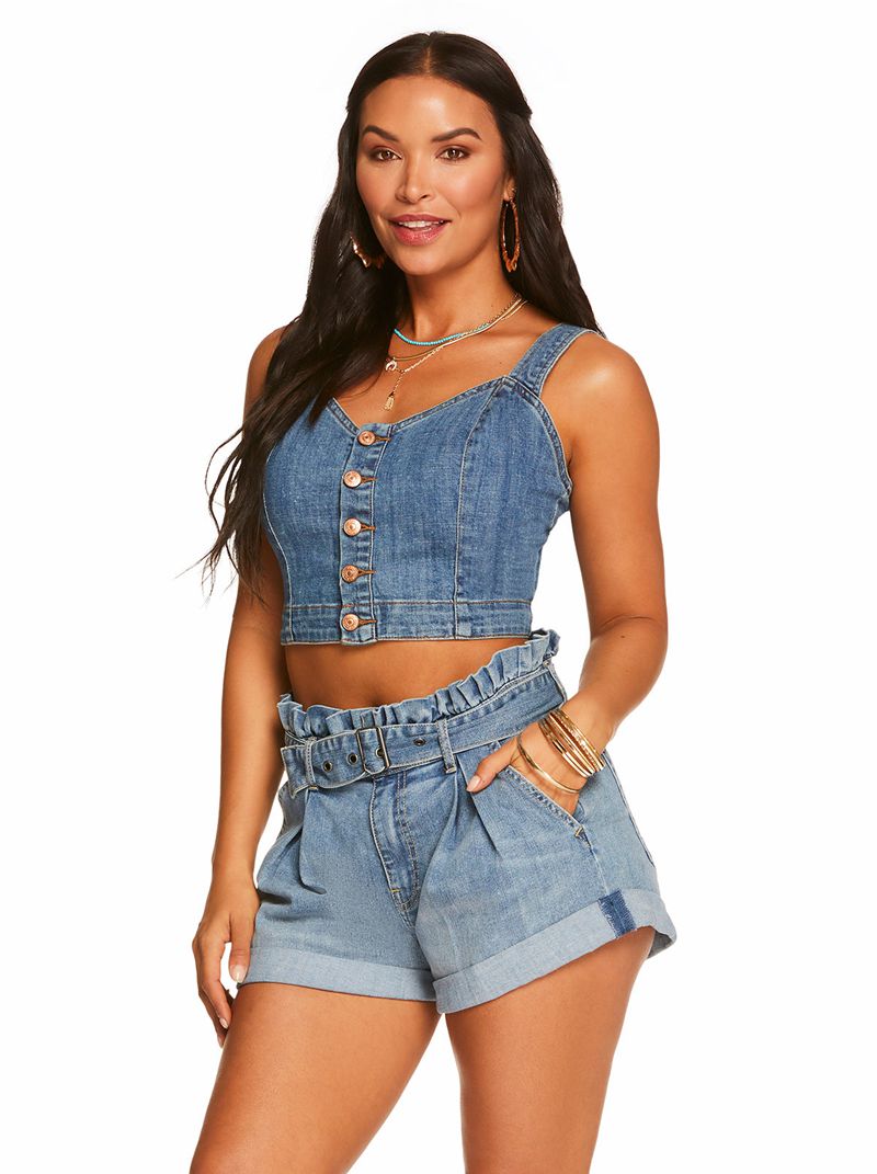 Women's Jessica Simpson Clara Bustier Jeans Blue | MUOGL-7261