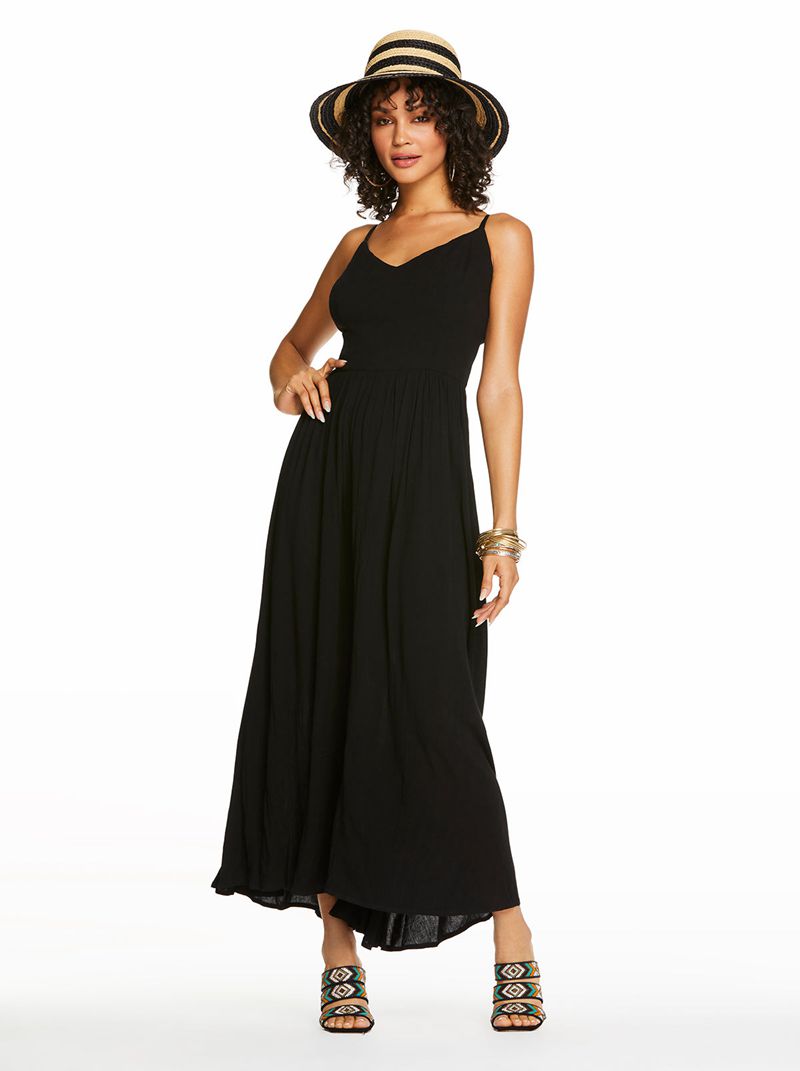 Women's Jessica Simpson Clia Cami Dress Black | QVLGD-5610