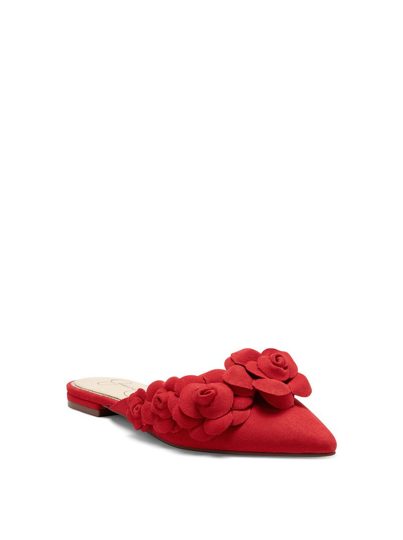 Women's Jessica Simpson Cymia Flat Shoes Red | CVJME-1576