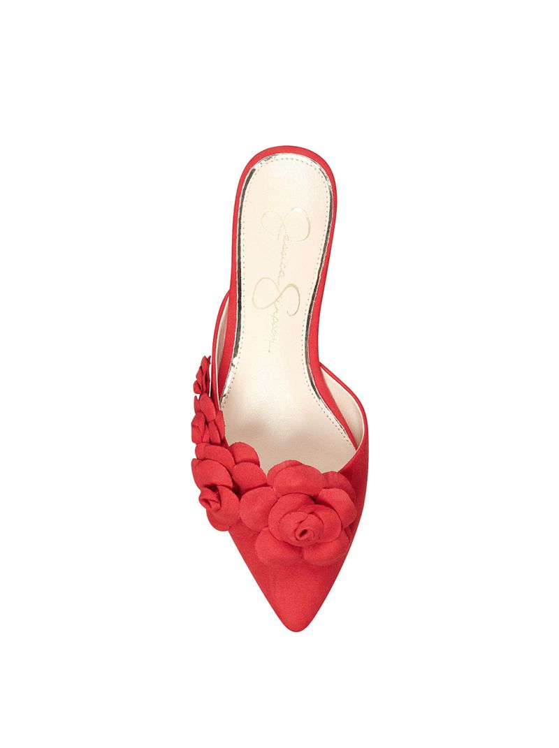 Women's Jessica Simpson Cymia Flat Shoes Red | CVJME-1576