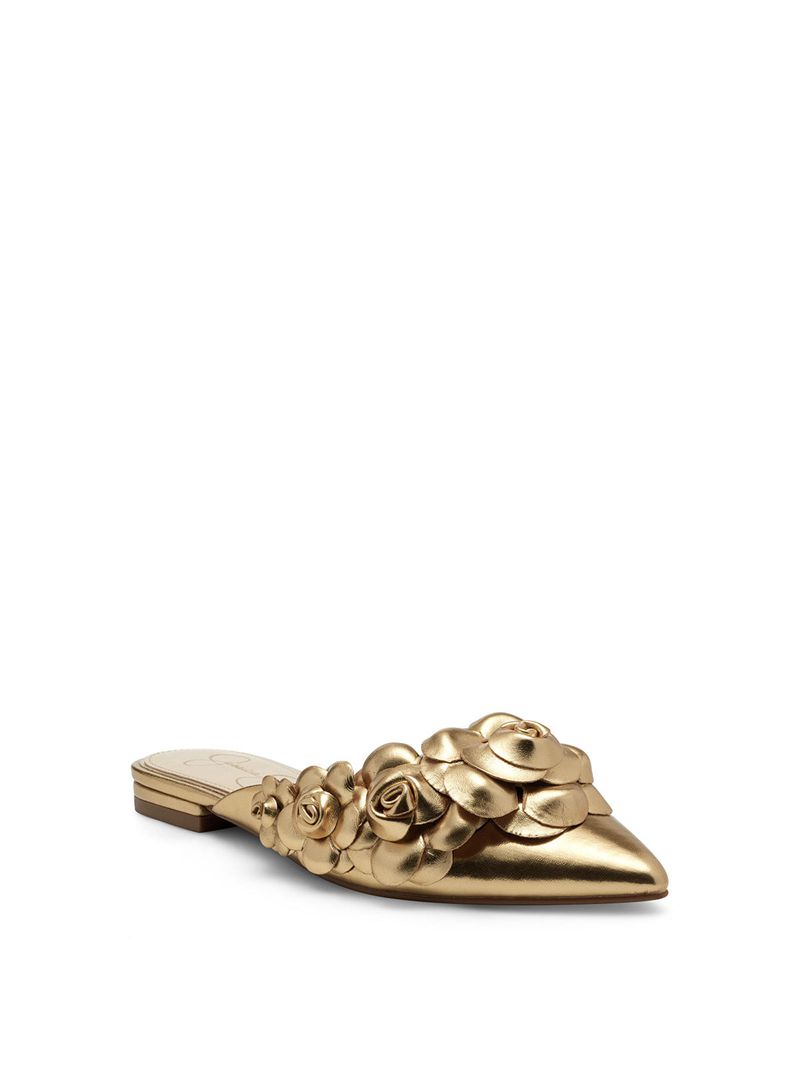 Women's Jessica Simpson Cymia Flat Shoes Light Gold | RINCP-6189