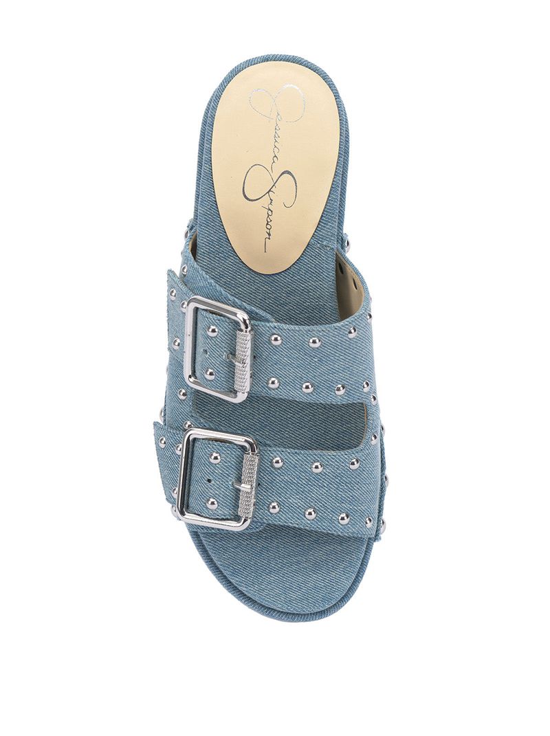 Women's Jessica Simpson Cyriss Slides Wash Blue | RIYGF-8149