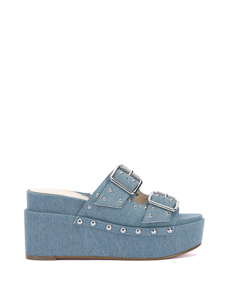 Women\'s Jessica Simpson Cyriss Wedges Wash Blue | ZNHEB-2065