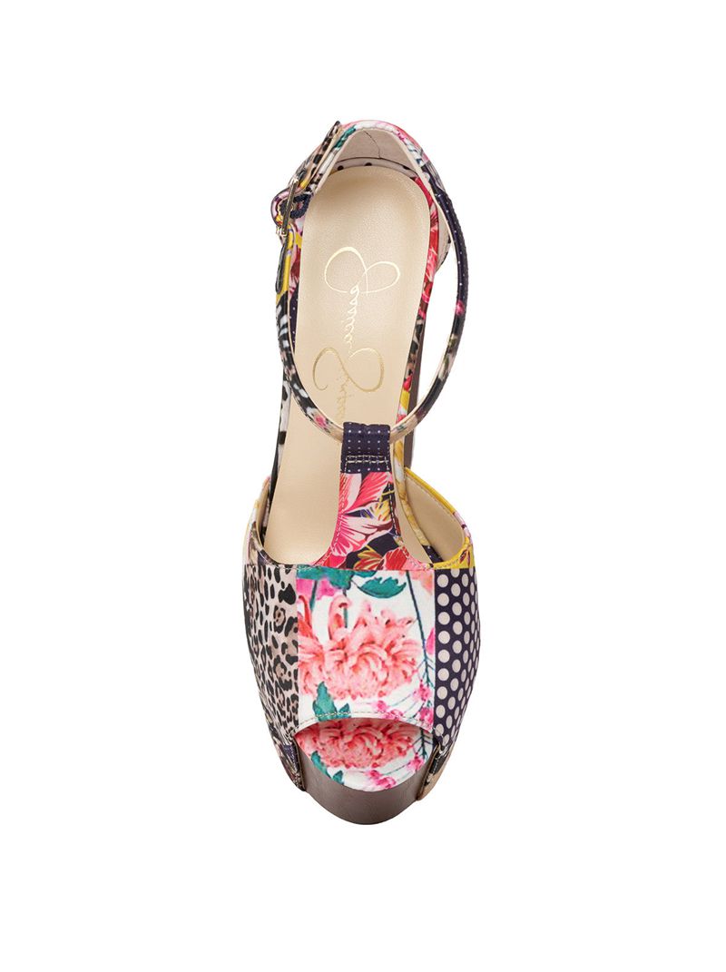 Women's Jessica Simpson Dany T-Strap Sandals Multicolor | KELXH-0285