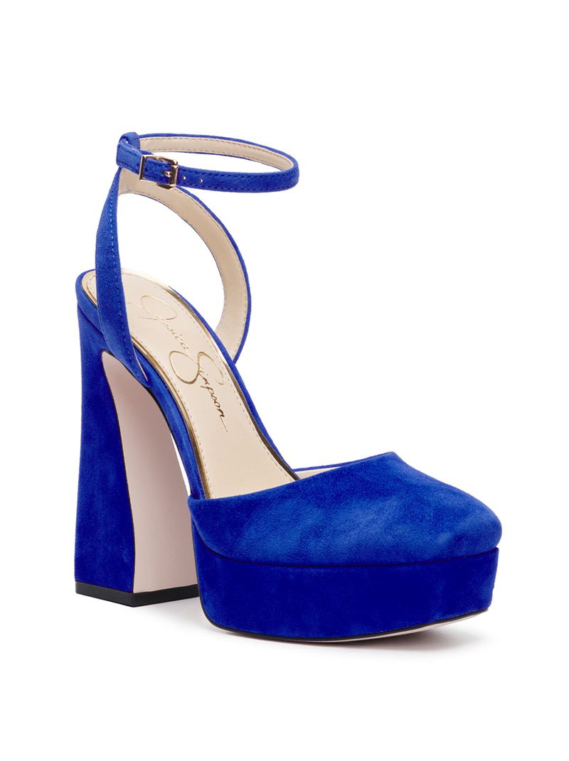 Women's Jessica Simpson Deirae Platform Shoes Blue | UKRWI-3058