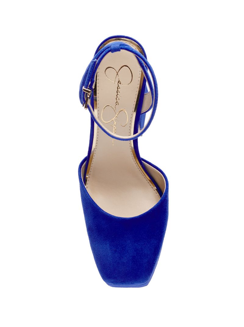 Women's Jessica Simpson Deirae Platform Shoes Blue | UKRWI-3058