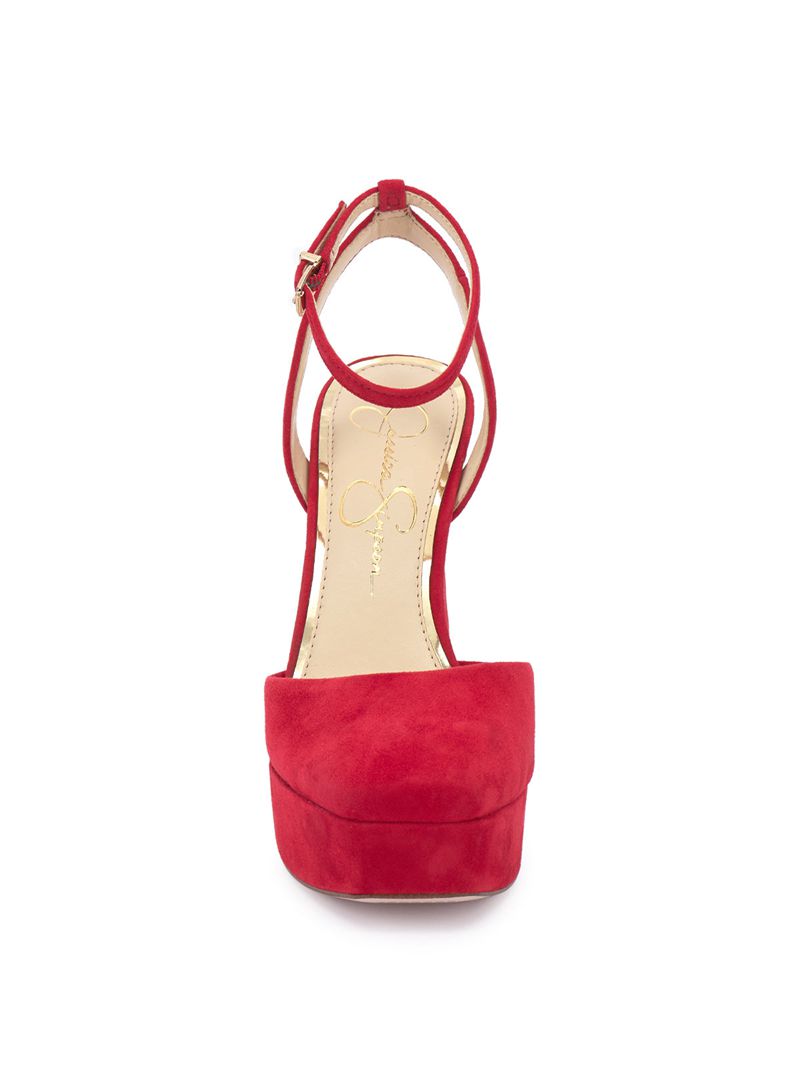 Women's Jessica Simpson Deirae Platform Shoes Red | XZMPL-3892