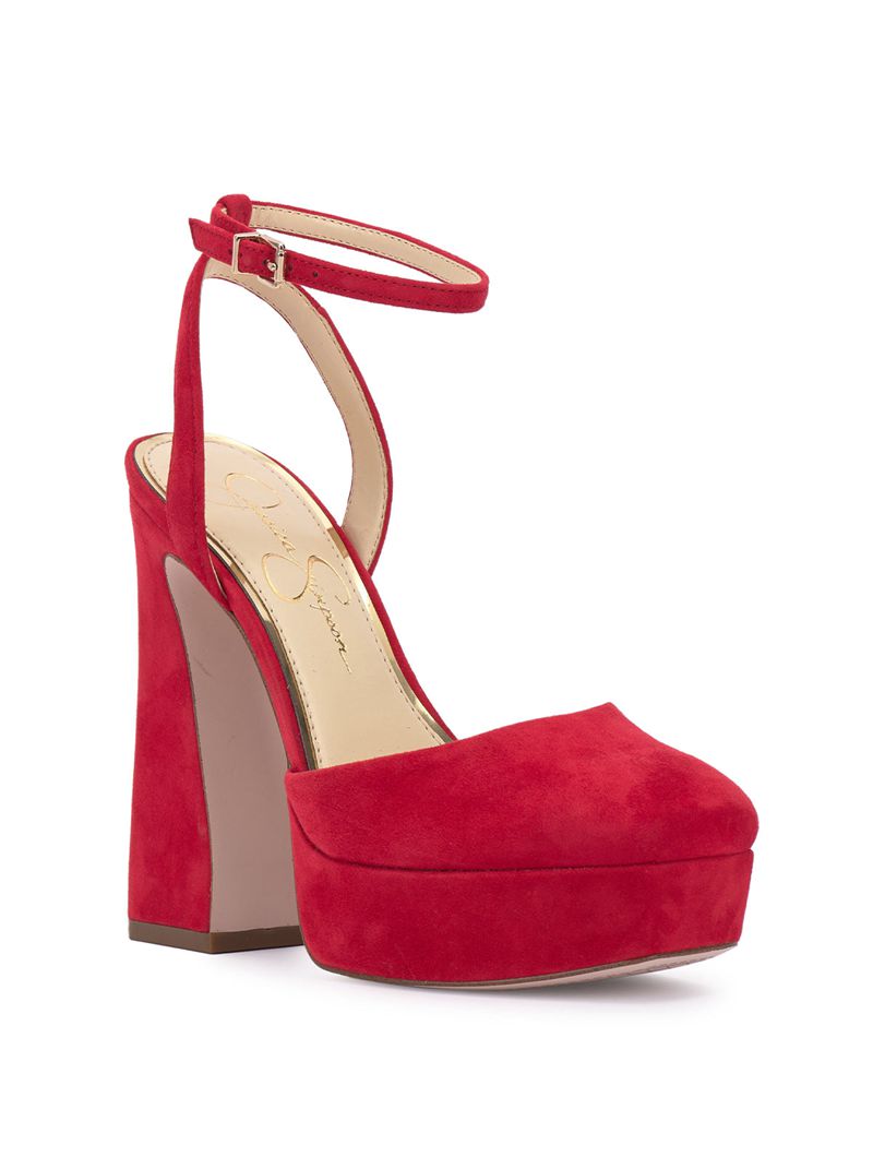 Women's Jessica Simpson Deirae Platform Shoes Red | XZMPL-3892