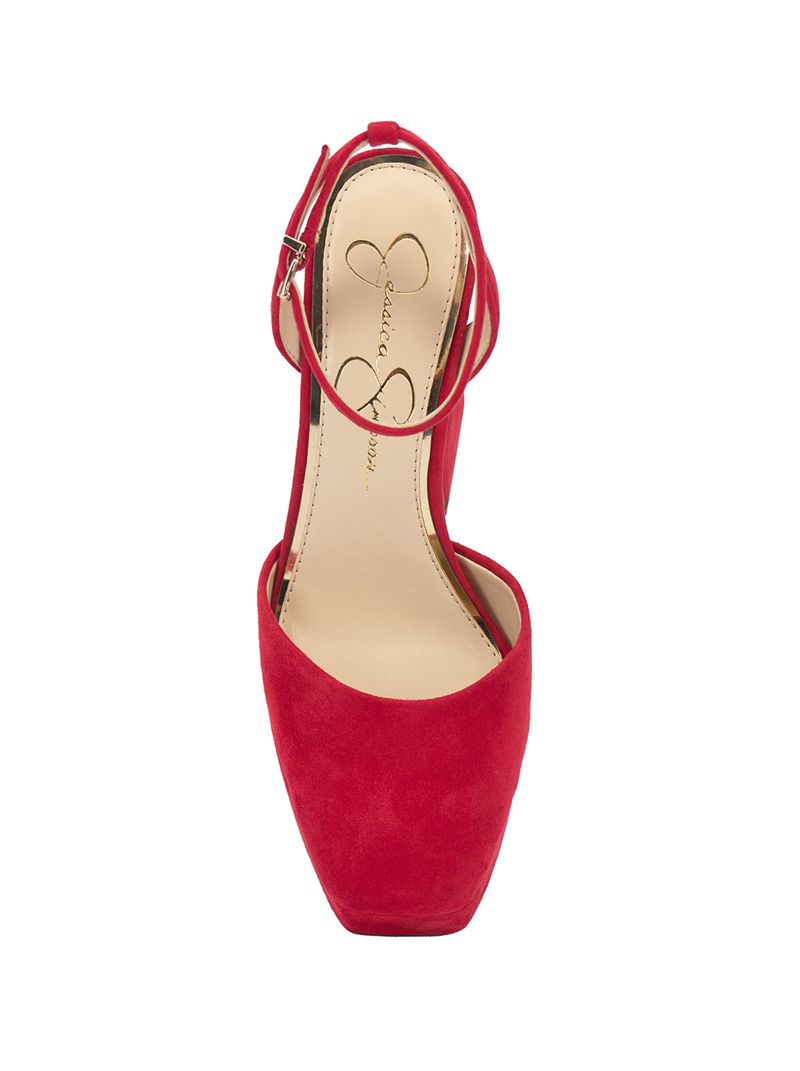 Women's Jessica Simpson Deirae Platform Shoes Red | XZMPL-3892