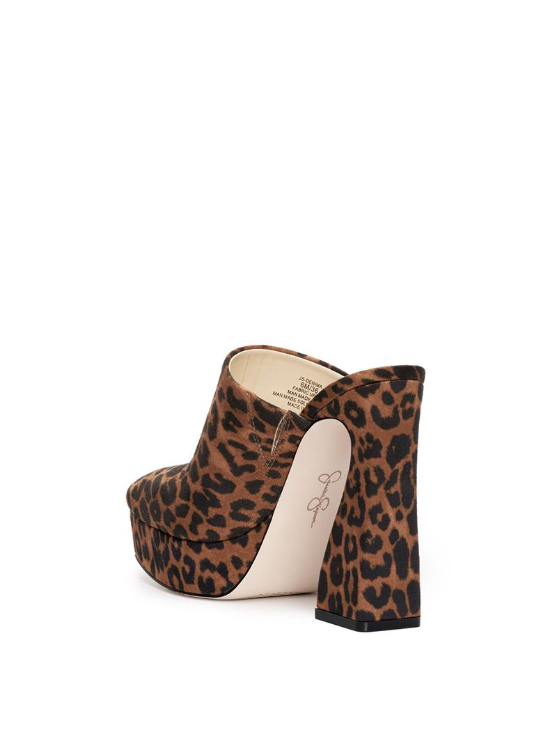 Women's Jessica Simpson Denima Platform Shoes Beige Leopard | EXRWK-4019