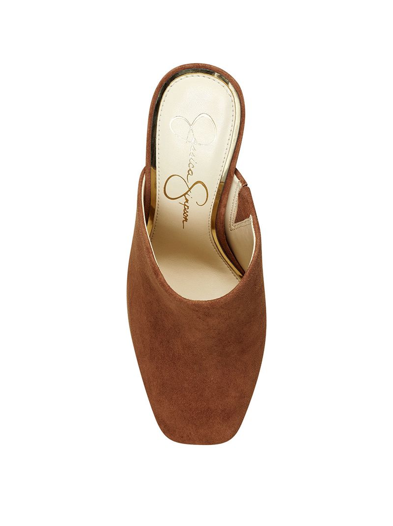 Women's Jessica Simpson Denima Slides Brown | CMIPA-8279