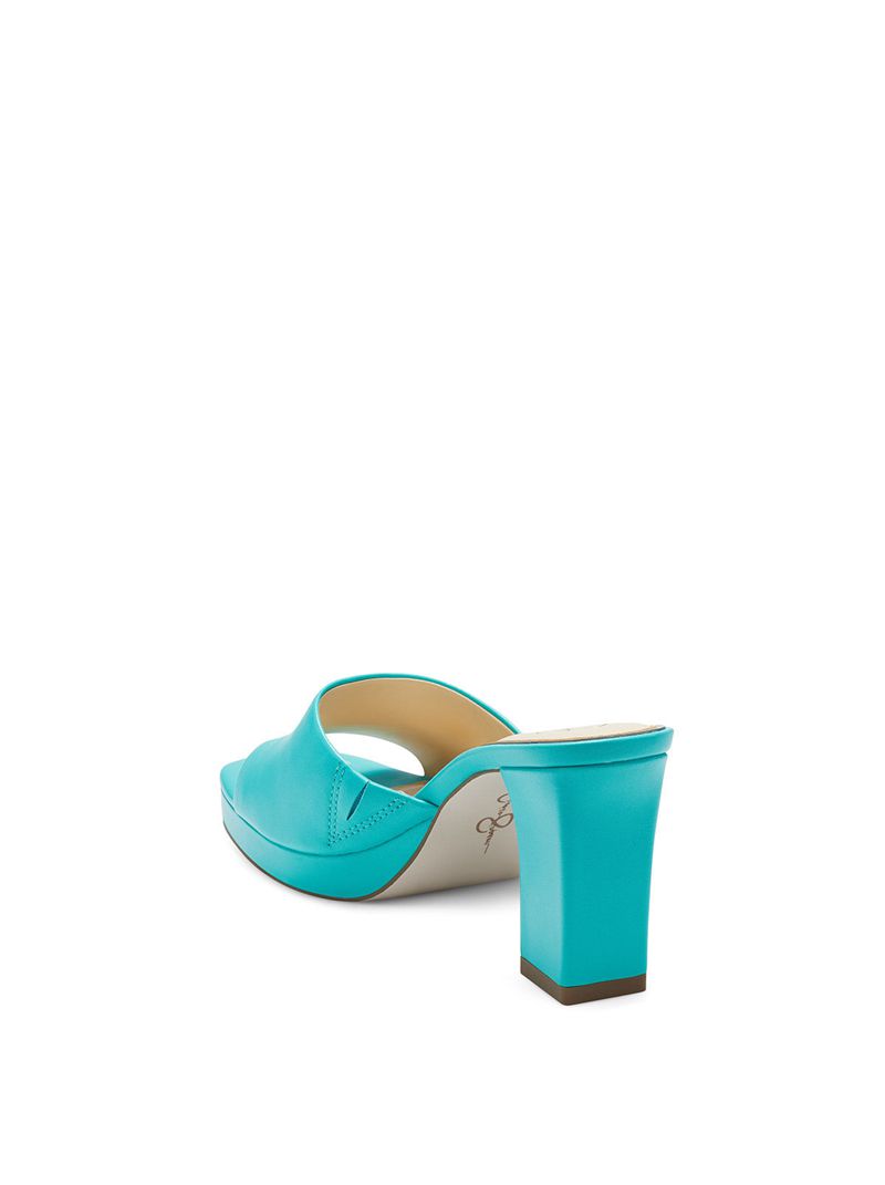 Women's Jessica Simpson Elyzza Slides Light Turquoise | OXMYH-4805