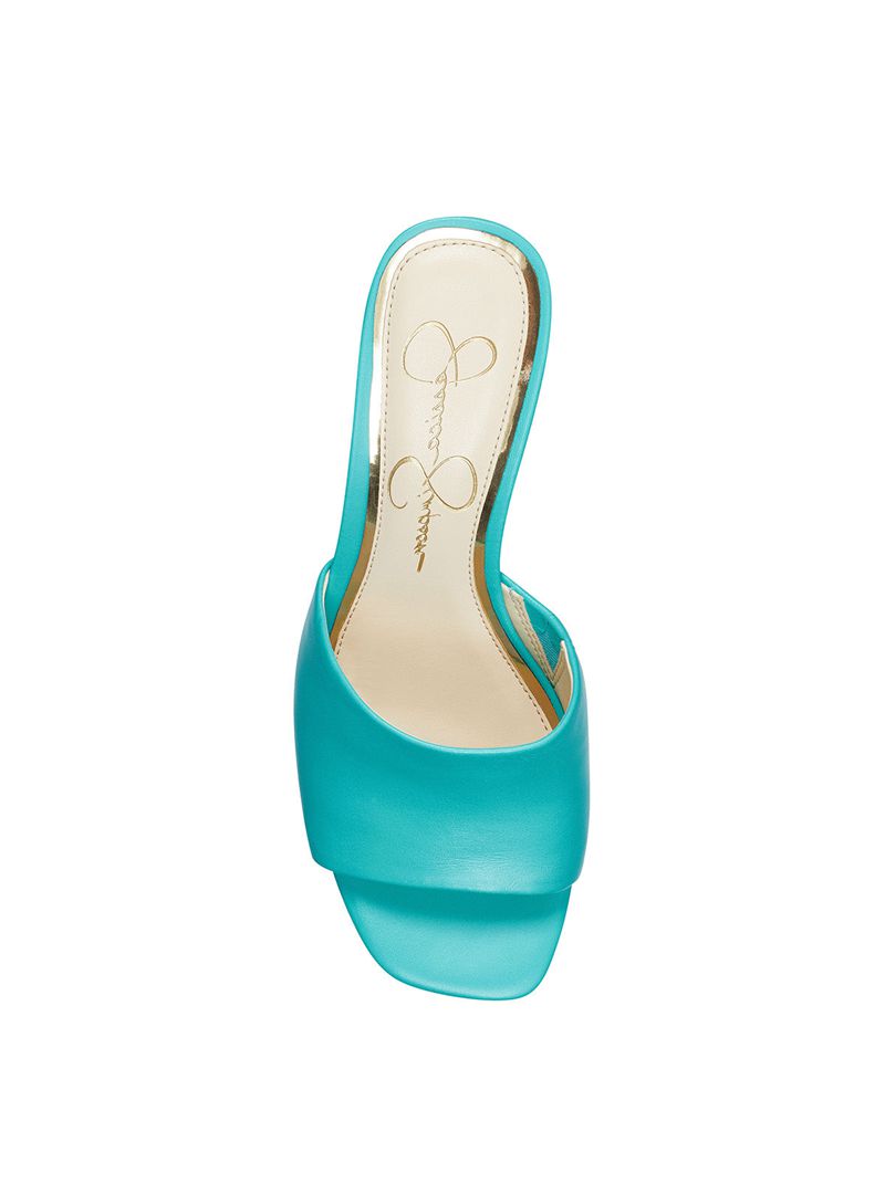 Women's Jessica Simpson Elyzza Slides Light Turquoise | OXMYH-4805