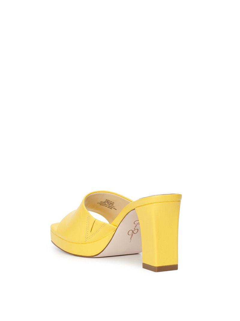 Women's Jessica Simpson Elyzza Slides Yellow | VNXLQ-3859